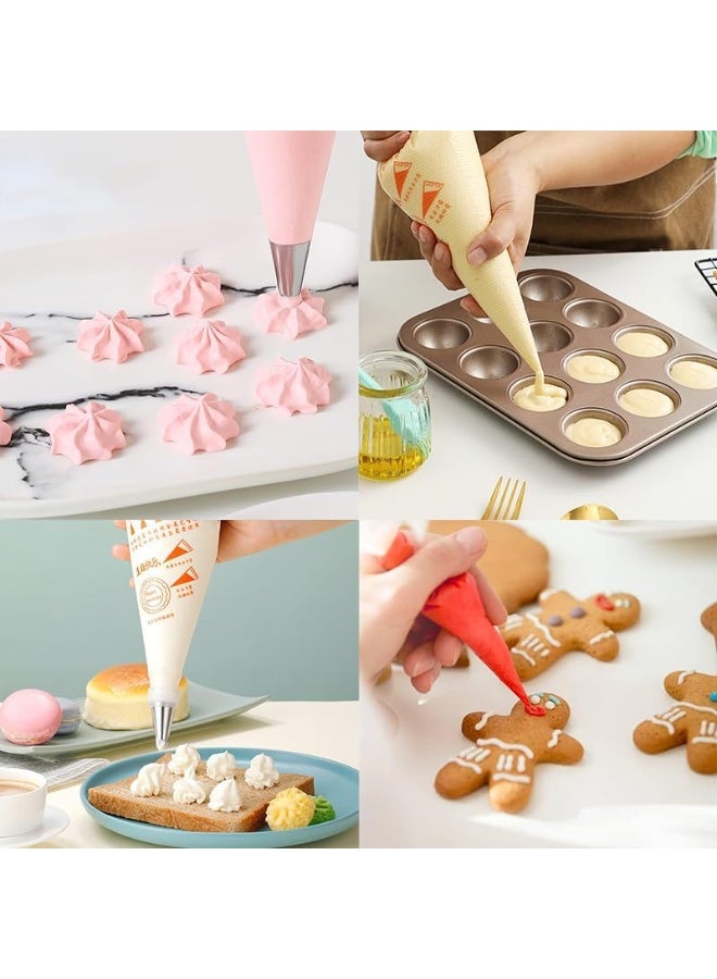 DUNISO 100Pcs Piping Bags and 100Pcs Paper Cupcake Liners Set, Disposable, Non-Stick, Dessert Biscuit Piping Bag, Household Baking Tool, Cupcakes Decorating Tools - Image 4